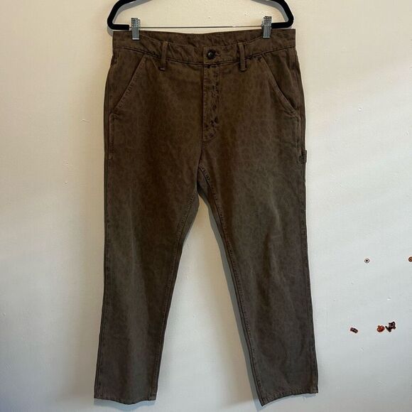 Mother Jeans MR Hit The Spot The Duke Utility Tan Jeans Mens Sz 32 Cinder block - Picture 1 of 15